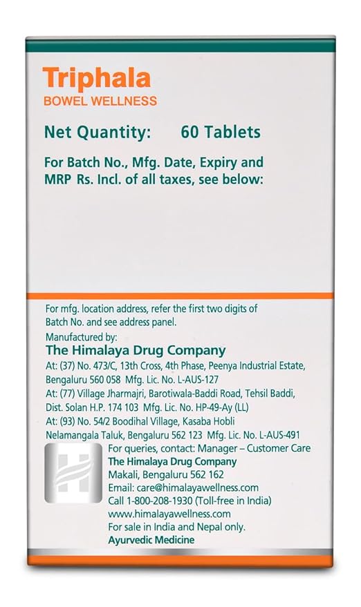 Himalaya Triphala For Constipation & Stomach Care 60 Tablets