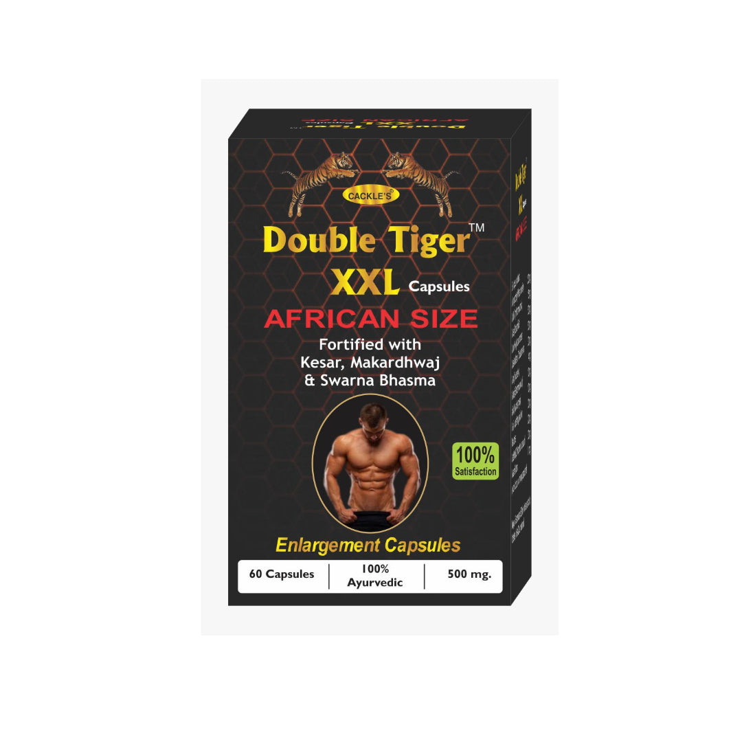 Double Tiger XXL Penis Enlargement Herbal Capsule for Men, Pack of 60 Capsules